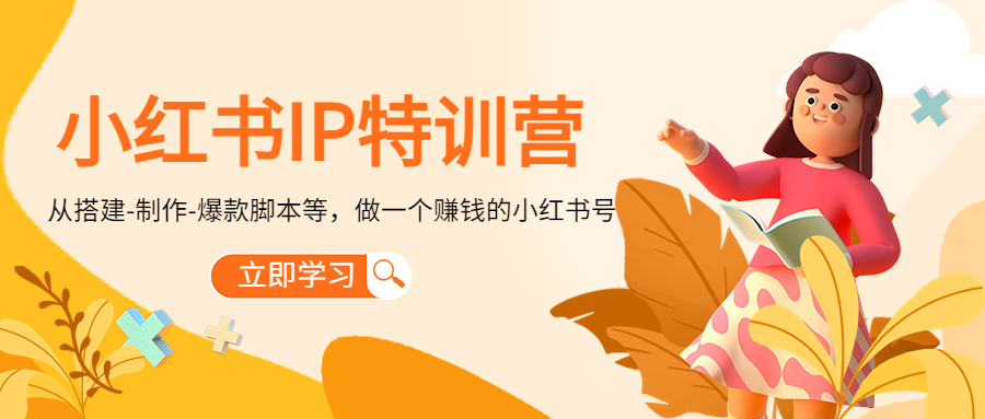 小红书IP特训营:从搭建-制作-爆款脚本等等,做一个赚钱的小红书号